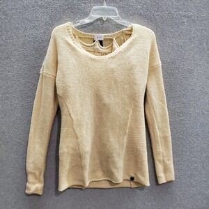 Guess Women Sweater Large Cream Wool Cashmere Blend Long‎ Sleeve Tank Inside